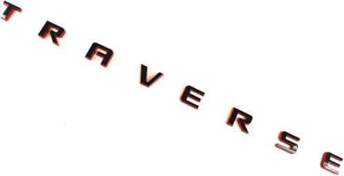 Image of 3Pcs New Traverse Front Door Liftgate Rear 3D Badge Nameplate Logo Emblem Exterior Sticker Decal Kit Replacement for Traverse 84950540 (Redline)