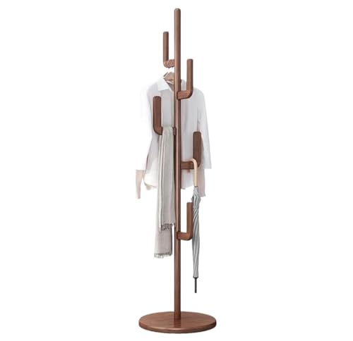 Porte-manteau d'angle en bois noble marron au design arbre contemporain