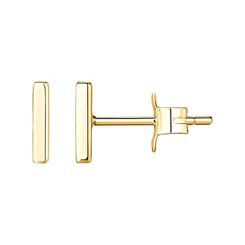 Excefore Dainty Earrings for Women, 14K Gold Tone Metal Bar Earrings Gold Stud Earrings for Women, Gifts for Girls