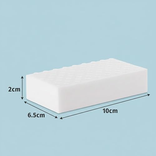Image of Magic Cleaning Sponge Pack of 5 | High Density Melamine Foam Eraser | Removes Tough Stains, Oil & Dirt | Multi-Purpose Cleaner for Kitchen, Bathroom, Walls, Shoes & Car | No Chemical, Just Water