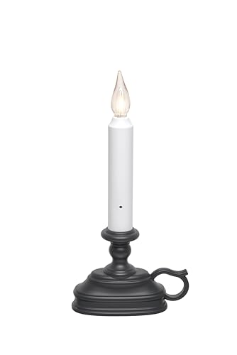 Image of VC1820A 8.5 inch Battery Operated Vintage Filament LED Flameless Window Candle with Dusk to Dawn Timer and 3 Flame Settings, Antique Bronze /Black