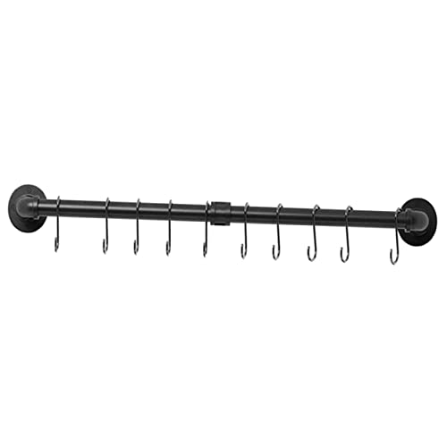 HANABASS 1 Juego De Estante De Utensilios De Cocina De Tubería De Hierro Ganchos De Metal Soporte De Utensilios De Metal Ganchos Montados En La Pared Estante para Ollas Estante De Riel De Cover