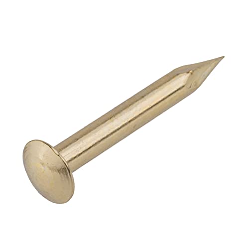 Round Head Bright Brass Escutcheon Pins | 1/2