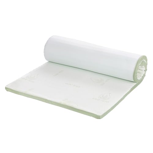 Vitapur Topper Aloe Vera - 80x200cm, 4cm Orthopädischer Pyramidenschaum, Aloe Vera Aromatherapie, Abnehmbarer Bezug, Matratzentopper, Matratzenauflage