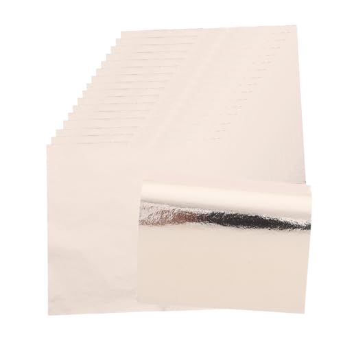 KONTONTY 100pcs Paper Foil Sheets for Resin Wall Art Craft Accessories Imitation Leaf