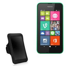 BoxWave Case Compatible with Nokia Lumia 530 - Sports Armband, Adjustable Armband for Workout and Running for Nokia Lumia 530 - Jet Black