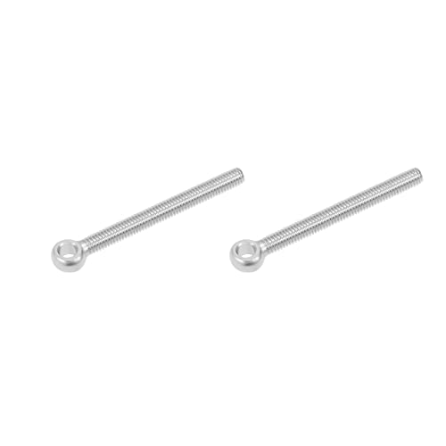 Image of METALLIXITY Shoulder Swing Lifting Bolt (M6x60mm) 2Pcs, 304 Stainless Steel Eye Bolts - for Home Renovation, Pipeline Gate Valves Fasteners, Silver