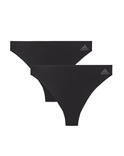 Adidas Womens Active Micro Flex Panty Underwear Thong Panties, 2X Black Forge Iron, Medium Us #TOP5