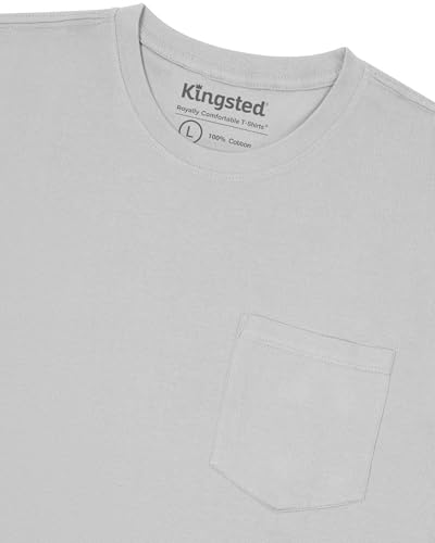 Image of Kingsted Pocket T-Shirts for Men - Super Soft & Comfy 100% Cotton Shirts | Short-Sleeve Crewneck Pocket Tee Shirts - Classic Regular Fit Work Shirt - Built to Last Midweight Cotton T-Shirts for Men