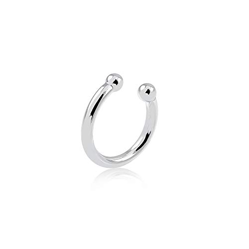 Piercing de pressão liso folheado em ródio branco