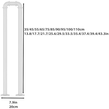 Indoor Square Column Stair Rails, Hollow Design with Rounded Corners, Durable Iron Frame, High-Temperature Paint, Reinforced Base for Home & Garden Corridors (White, 29.5in)