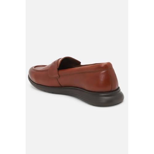 Image of Louis Philippe Men Premium Leather Breathable Lining Material Light Weight Flat Heel EVA Sole Casual Slip-on Shoes