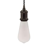  creative cables Lampe à suspension Made in Italy avec câble textile tressé et douille en aluminium - Sans ampoule - Noir perle - Matter
