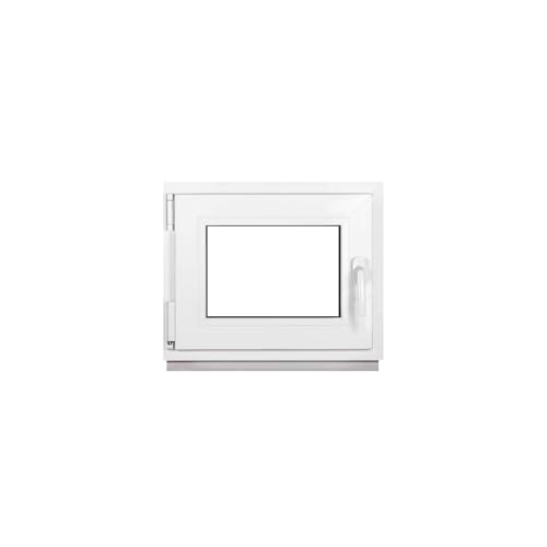 Framex Ventana De Sótano PVC Pequeña Blanco De Ancho x Alto: 50 x 40 cm (500 x 400 mm), Doble Acristalamiento (32 mm), Oscilobatiente, DIN Izquierda