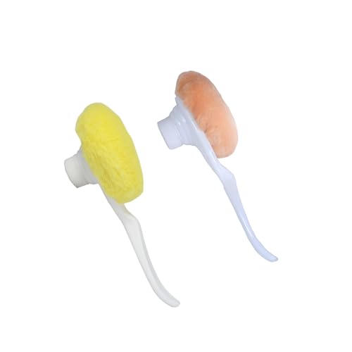 Image of The ChipmunK Store's Makeup Powder puff Combo with handle (Yellow, Peach)
