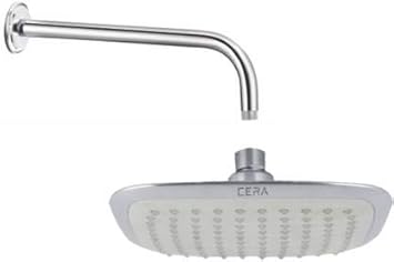 CERA Stainless Steel 380 mm Shower Arm With Overhead Shower, White, Chrome Finish