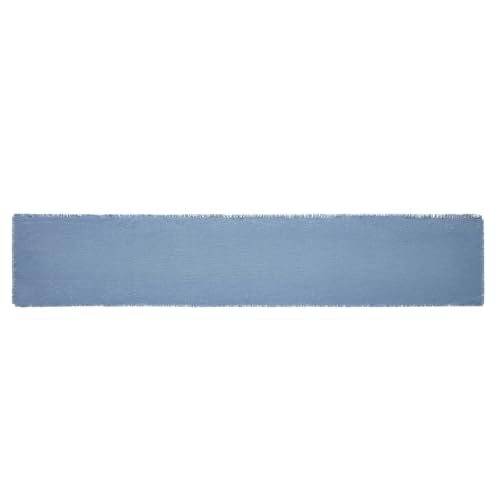 VHC-Brands-Burlap-Blue-Runner-Fringed-12×72 VHC Brands Burlap Blue Runner Fringed 12×72