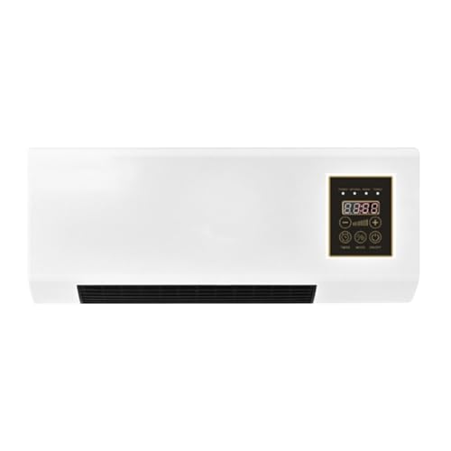 Calentador De Pared Para Baño, de Calefacción Interior, Con Pantalla Digital y Mando a Distancia para Garaje Sótano Taller Dormitorio Sala de Estar Terraza
