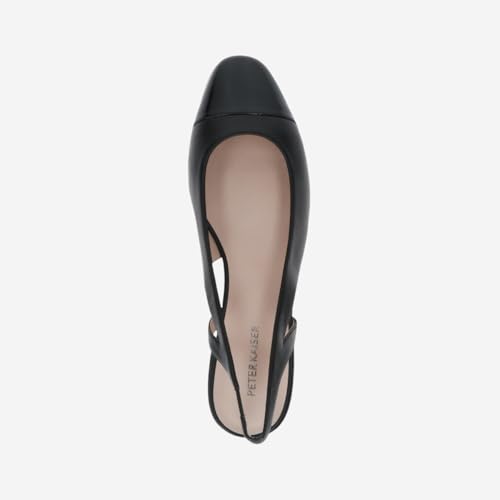 Escarpins peeptoes Peter Kaiser femme cuir noir : slingpumps chic modèle 79440 - 3