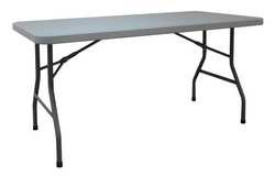 Industrial Grade 12F624 Table, Rectangular, 5 Ft, Blow Molded, Gray