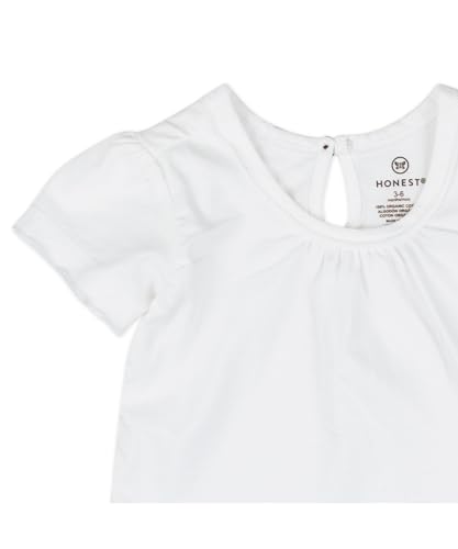 Image of HonestBaby Baby-Girls 5-Pack Puff Sleeve T-Shirts 100% Organic Cotton Baby, Toddler, Little Kid, Girl