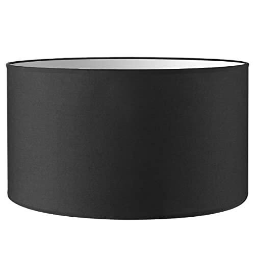 Home Sweet Home collection Moderner Lampenschirm Bling | zylinder |45/45/23cm | Schwarz | Stoff-Lampenschirm aus Baumwolle | für E27 Lampenfassung | RoHS-geprüft | geeignet für Pendelleuchte