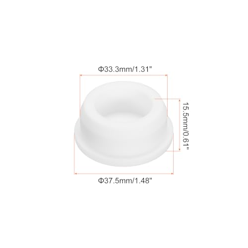 Image of MECCANIXITY High Temp Silicone Plug Mount Dia 33.3mm /1.31 Inch t Shaped Rubber Stopper Hole Plugs for Powder Coating Plating Waterproof Sealing Plugs White Pack of 1