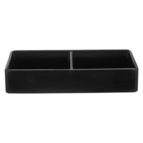IMIKEYA Scatola organizer per tè e caffè 2 scomparti porta bustine di tè e pacchetti di zucchero materiale PVC nero per casa ufficio e caffè stoccaggio compatto e