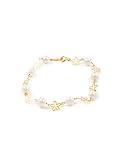 pulsera de oro para hombre costa rica Estuche Regalo Pulsera Niña oro flor petalos con perlas