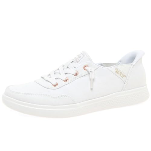 Skechers Women's Hands Free Slip-Ins Skip Cute - B Cute Sweet Sneaker, White, 7.5