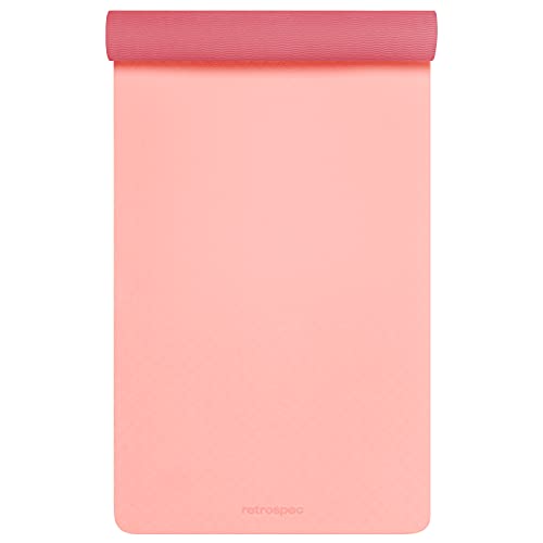 Retrospec Zuma Yoga Mat For Men & Women - Outdoor & Indoor Non Slip Exercise Mat For Hot Yoga, Pilates, Stretching, Floor & Fitness Workouts - Blush #TOP5