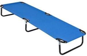 Elecktra Ancheer Extra Long Folding Portable Metal Military Cot Sleeping Hiking and Camping Bed for Outdoor Travel (Black)