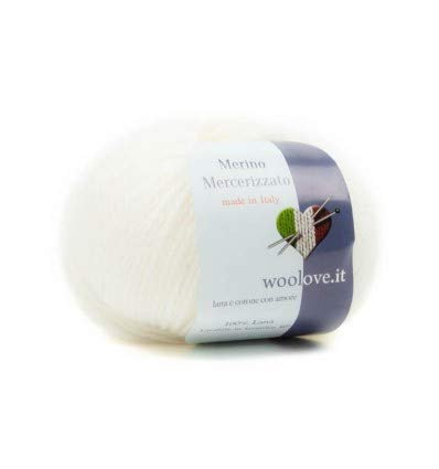 Tricot Cafè - Merino Mercerizzato - Fil 100% pure laine Made in Italy pelote pour le crochet Blanc Cover