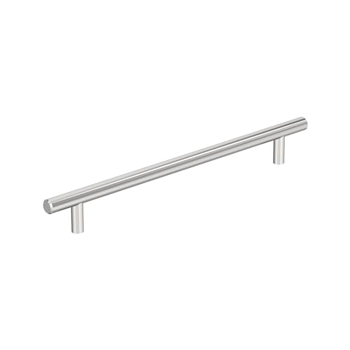 Image of Amerock 8-13 /16 inch Bar Pulls Polished Chrome Drawer Pull | 8-13 /16 inch (224mm) Center-to-Center Mounting Distance and 11-3 /16 inch Overall Length, Durable Carbon Steel Cabinet Hardware