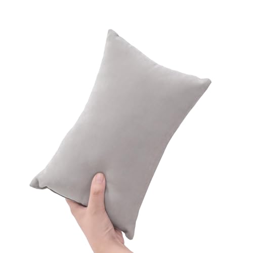 PLUSHCEWT Mini pillows for sleeping 11 x 7 Small Travel Pillow Tiny Cotton Pillows for Adult Kids Pets Dogs Neck Wrist Lumbar and Knee Machine Washable (Gray)