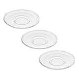 UKCOCO 3pcs Glass Saucer Round Small Plate Decorative Snack Serving Dish for Tea Cups and Coffee Drinks