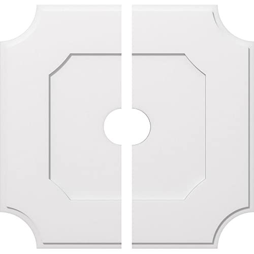 Ekena Millwork CMP40LE2-06000 Locke Architectural Grade PVC Contemporary, Two Piece Urethane Ceiling Medallions 40"OD x 6"ID x 24"C x 1"P