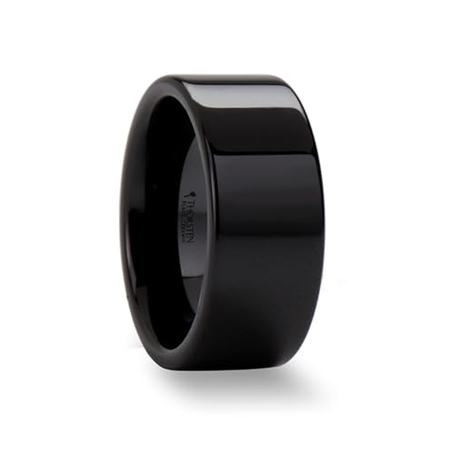 Alliance en céramique noire pour homme FRAENER anneau poli de 2mm à 12mm