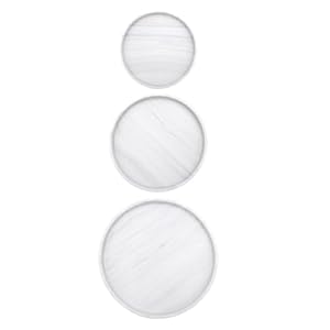 Hiopoiuyt 3er Set Marmor Kosmetiktabletts Rund