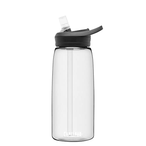 Image of CamelBak Eddy+ Water Bottle with Bite Valve Straw, Leak‑Resistant Easy‑Sip Design for Everyday Hydration, 32oz, Clear