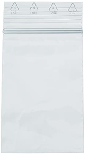 Druckverschlussbeutel 100 x Zip Druckverschluss Beutel 40x60 mm 5uq, klar, 1-Pack