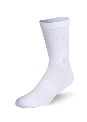 Ethika Men's Crew Sock | White Logo -Silver-
