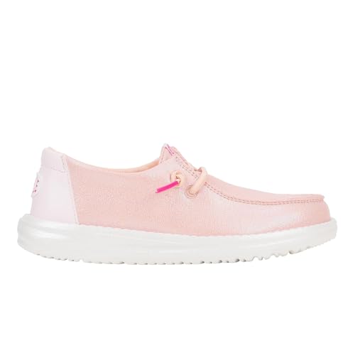 Image of HEYDUDE Kids Wendy Iridescent Sparkle (Little Kid /Big Kid) - Loafers for Kids - Canvas Upper - Cotton Lining