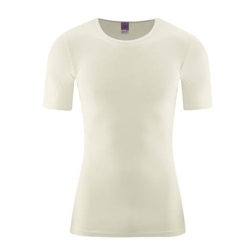 Preisvergleich Produktbild Living Crafts - Jacob / Kurzarm-Shirt - Bequem, Hochwertig, Keine Seitennähte, Bio-Baumwolle, Ideal als Unter-oder Oberbekleidung (7, Natural)