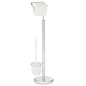 WENKO Exclusiv staande toiletgarnituur chroom – wc-borstelhouder, verchroomd metaal, 24 x 76 x 18 cm, chroom