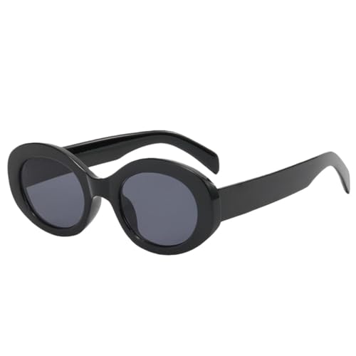 Lunettes de soleil ovales rétro femme protection UV400 avec étui et chiffon