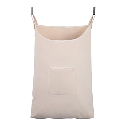GORISEN Laundry Collector, Laundry Hamper, Door Hanging Laundry bag with hooks (Beige, 65Liters)