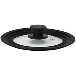 Cubre Sartenes Culinario - Tapa Universal para cacerolas y sartenes de Cristal con Borde de Silicona. Disponible en 2 tamaños