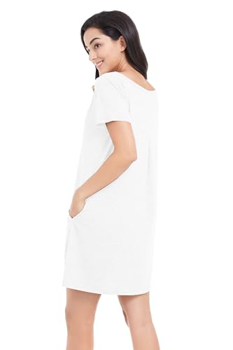 Image of Alaster Women's Casual Summer T Shirt Dress Loose Short Sleeve Tunic Dress with Pocket for Women