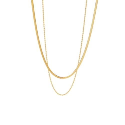 Collier à couches pour femmes anti-nœuds, chaîne fine de mode fluide